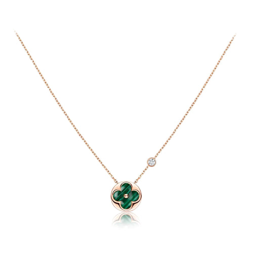 [AW]SUN PEDANT ROSE GOLD 1 DIAMOND NECKLACE