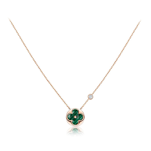 [AW]SUN PEDANT ROSE GOLD 1 DIAMOND NECKLACE