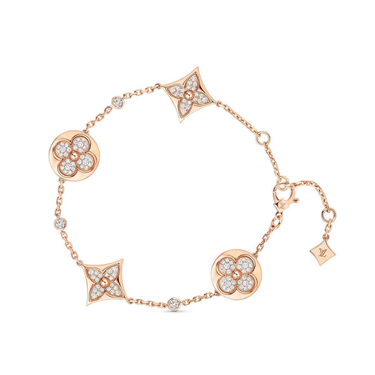 [AW]STAR AND SUN 4 MOTIFS GOLD DIAMONDS BRACELET