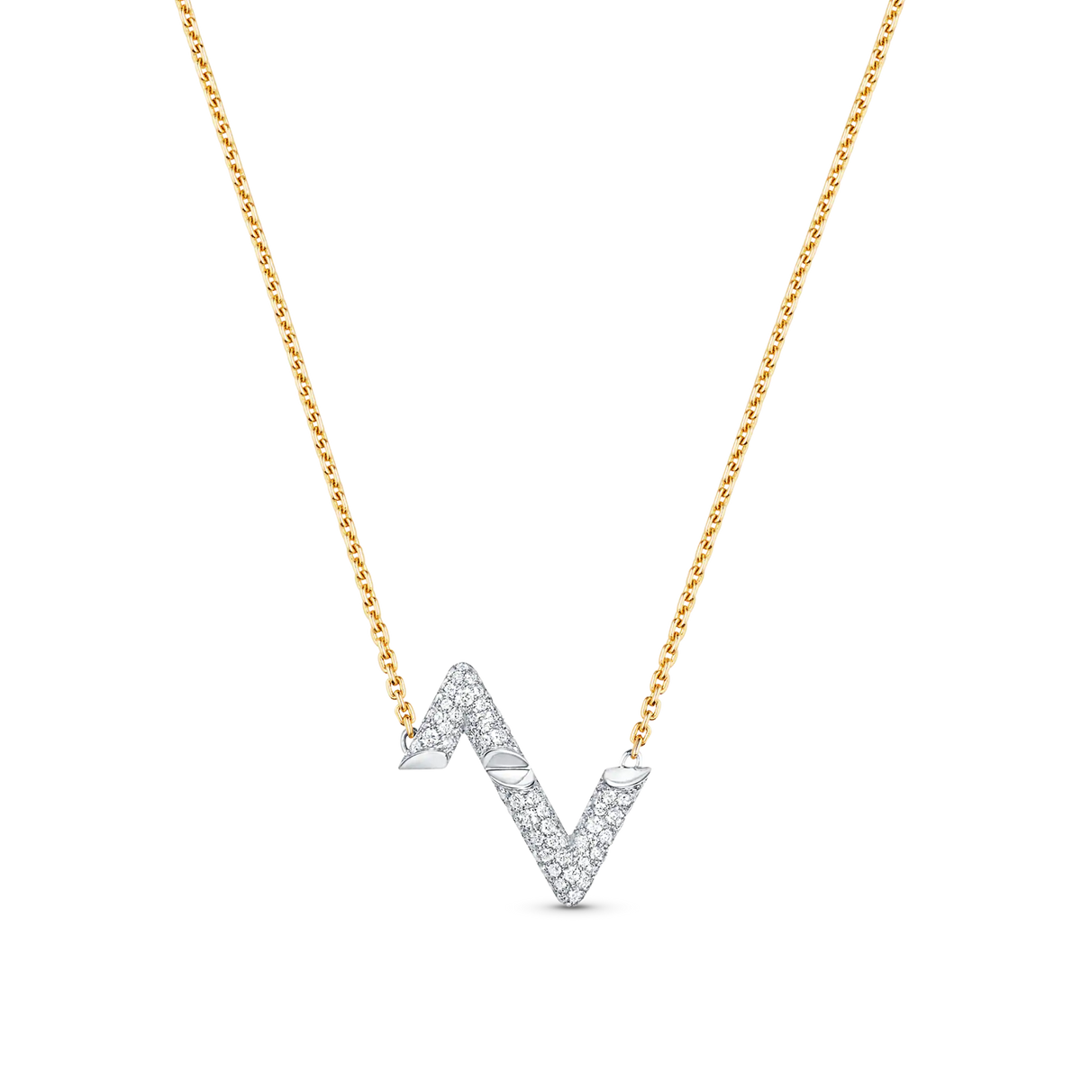 [AW]VOLT SILVER DIAMOND PEDANT NECKLACE