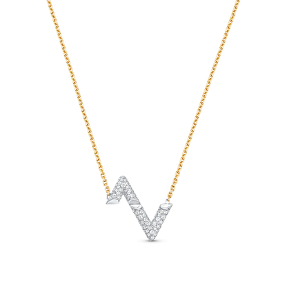 [AW]VOLT SILVER DIAMOND PEDANT NECKLACE