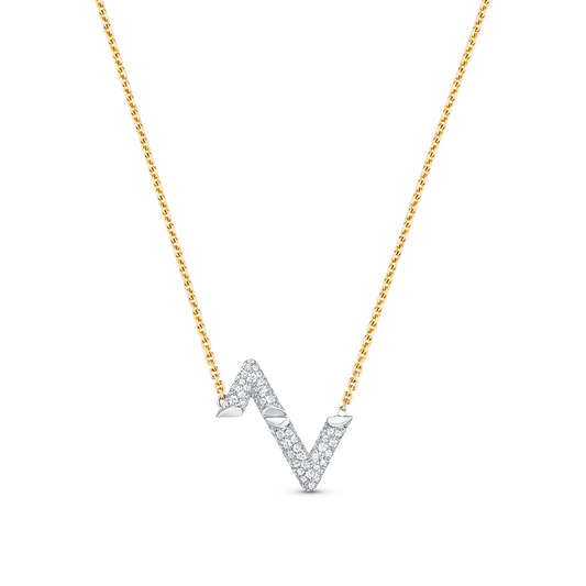 [AW]VOLT SILVER DIAMOND PEDANT NECKLACE