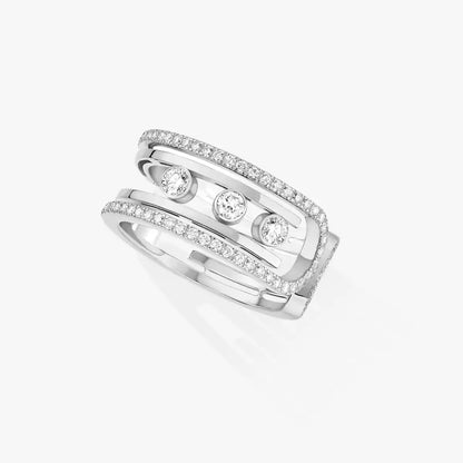 [AW]OPEN MOVE 10-DIAMOND PAVÉ RING