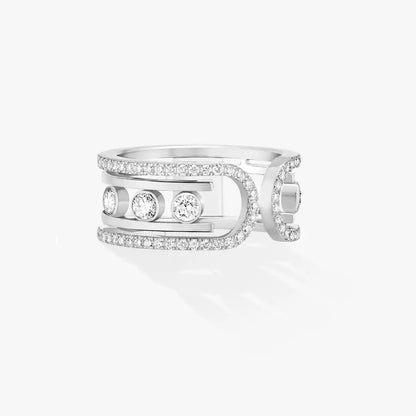 [AW]OPEN MOVE 10-DIAMOND PAVÉ RING