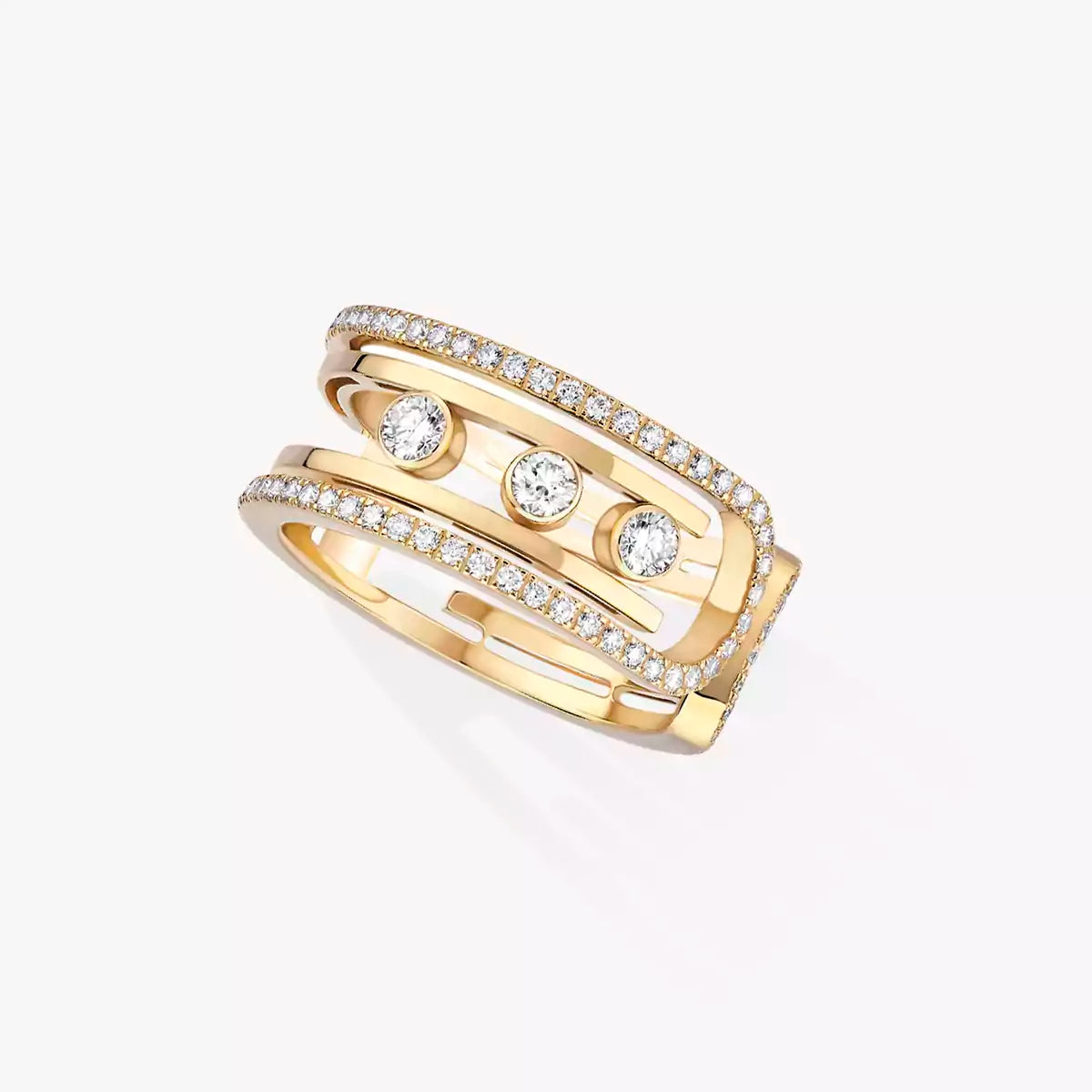 [AW]OPEN MOVE 10-DIAMOND PAVÉ RING