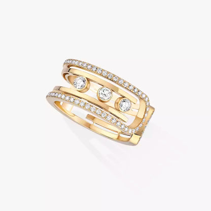 [AW]OPEN MOVE 10-DIAMOND PAVÉ RING