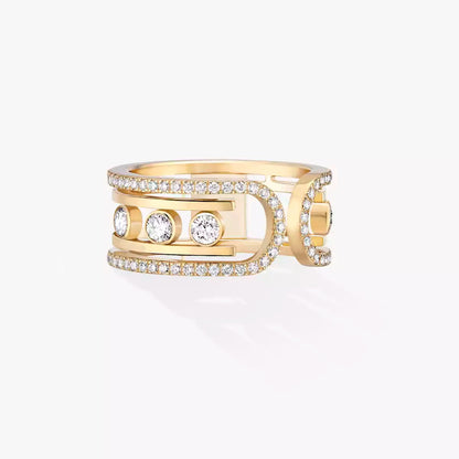 [AW]OPEN MOVE 10-DIAMOND PAVÉ RING