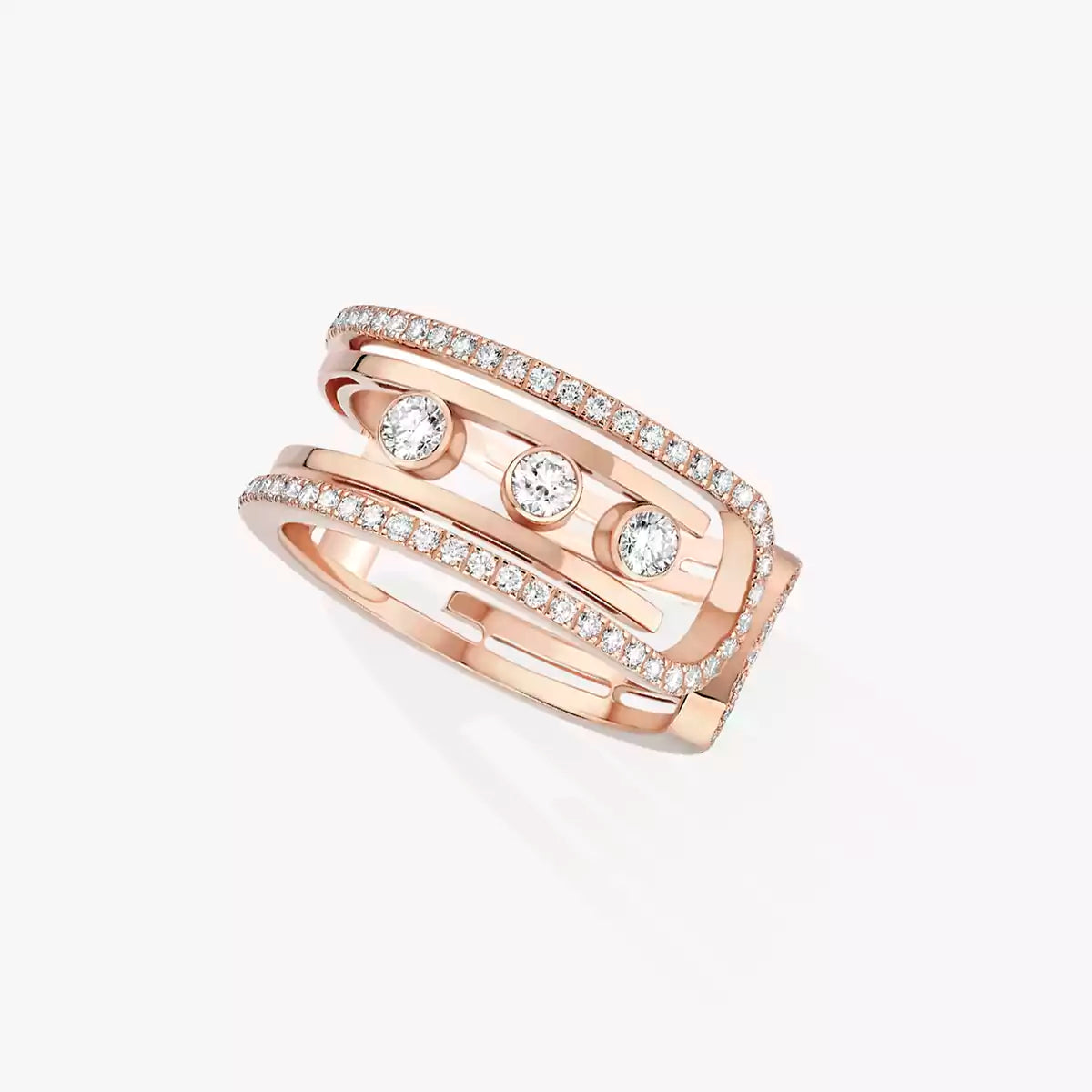 [AW]OPEN MOVE 10-DIAMOND PAVÉ RING