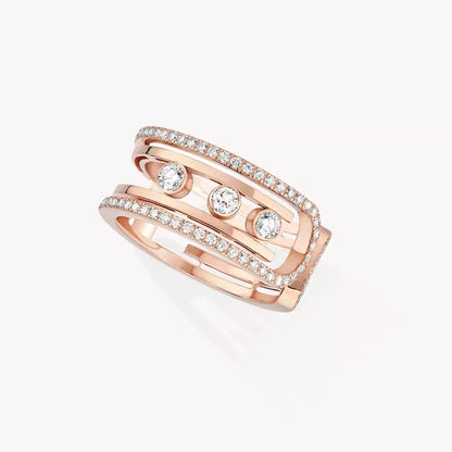 [AW]OPEN MOVE 10-DIAMOND PAVÉ RING