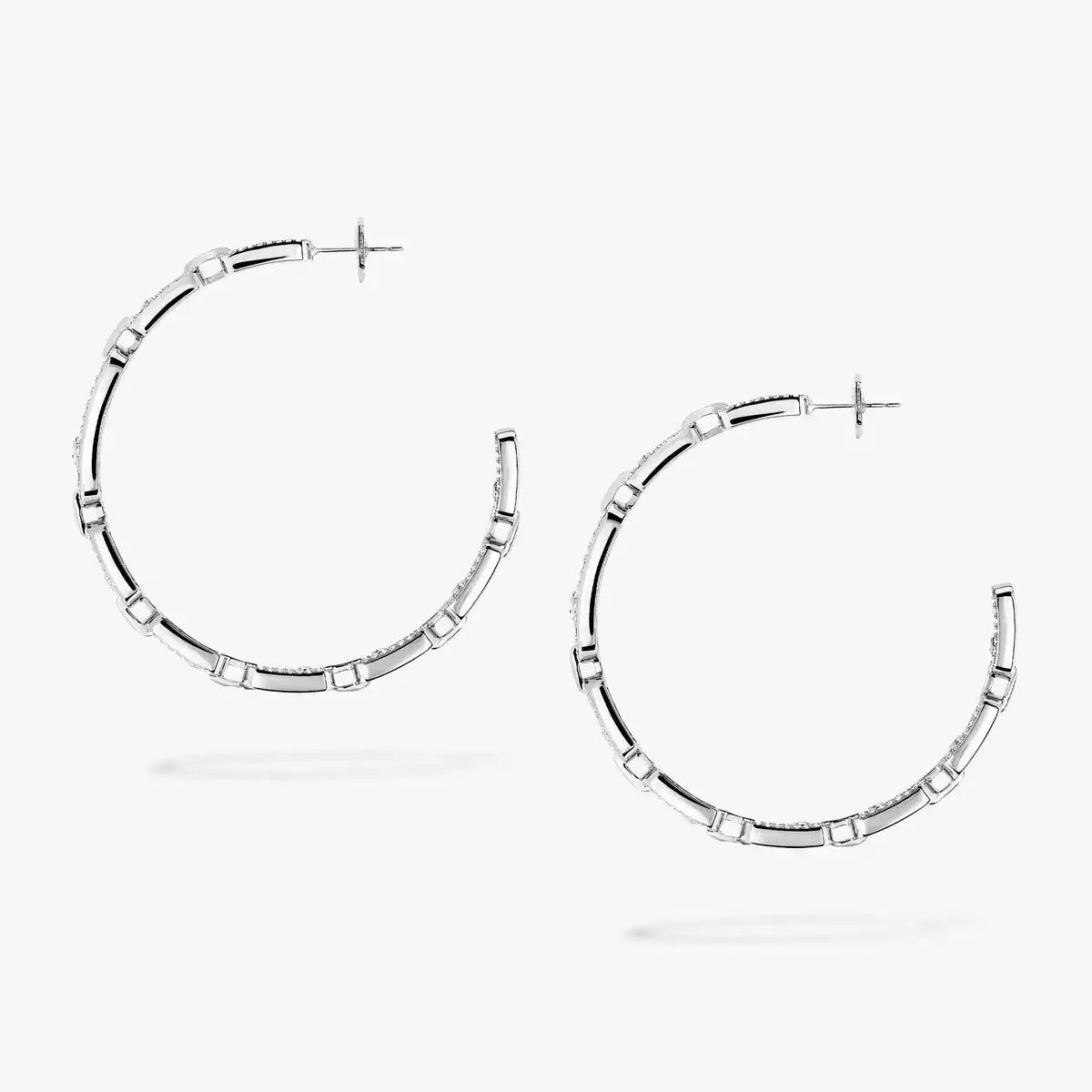 [AW]MOVE LINK KINETIC DIAMOND HOOP EARRINGS