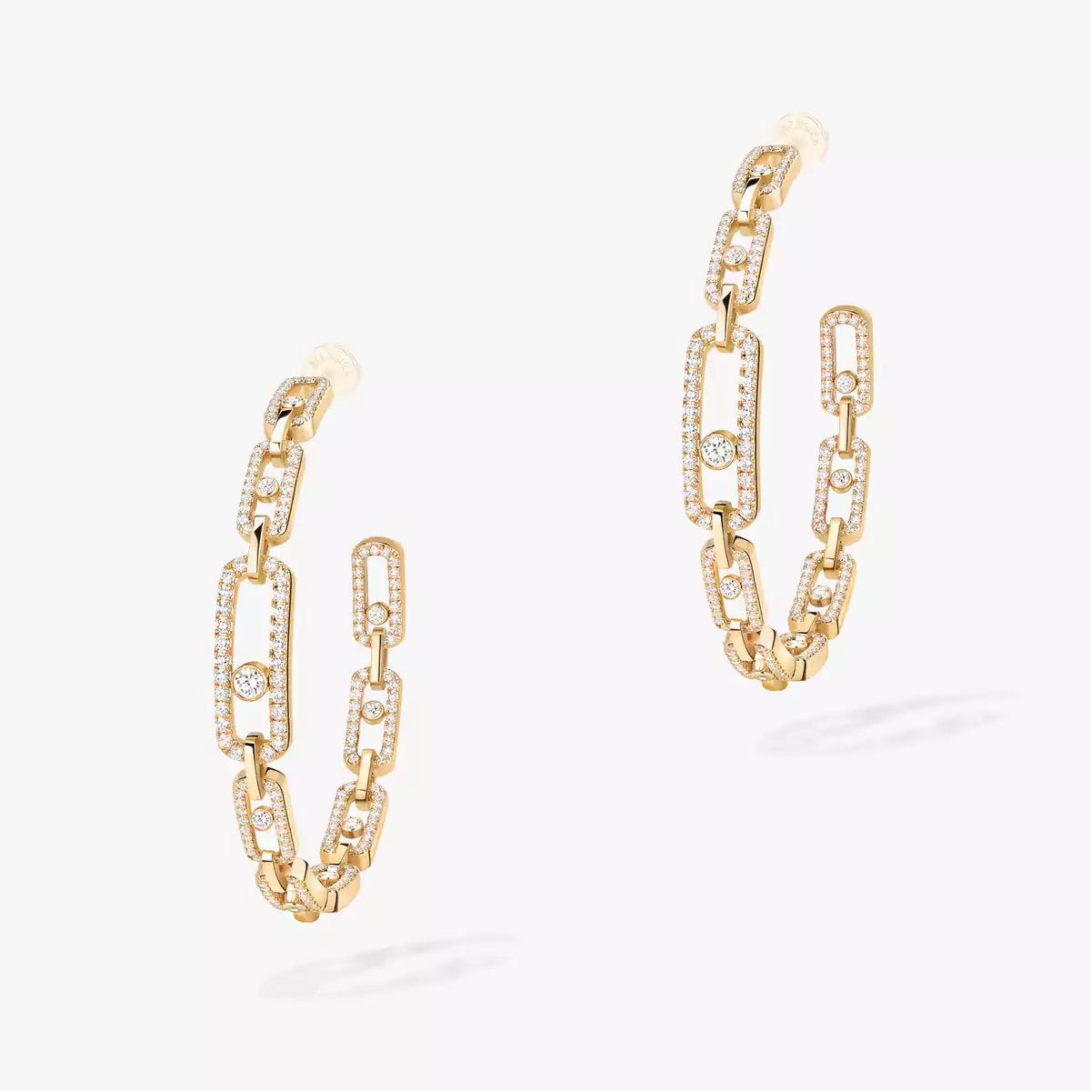 [AW]MOVE LINK KINETIC DIAMOND HOOP EARRINGS