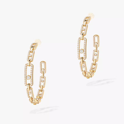 [AW]MOVE LINK KINETIC DIAMOND HOOP EARRINGS