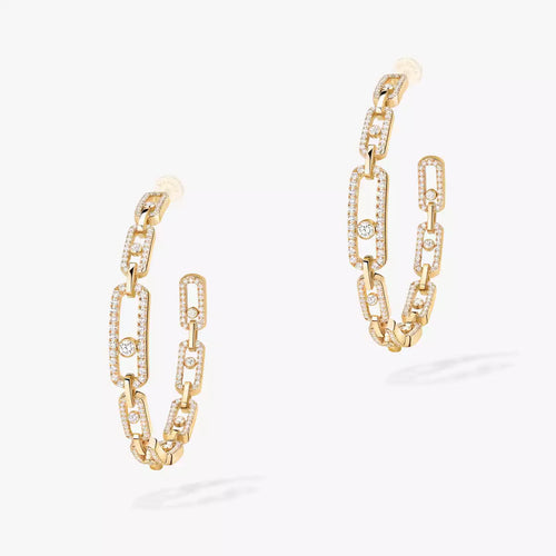 [AW]MOVE LINK KINETIC DIAMOND HOOP EARRINGS