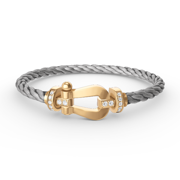 [AW]FORCE LARGE HORSESHOE HALF DIAMOND BRACELET - GOLD