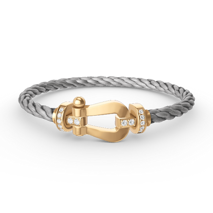 [AW]FORCE LARGE HORSESHOE HALF DIAMOND BRACELET - GOLD