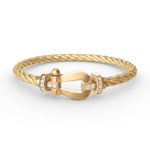 [AW]FORCE LARGE HORSESHOE HALF DIAMOND BRACELET - GOLD