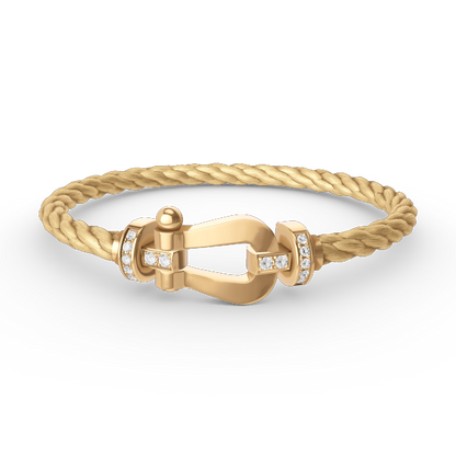 [AW]FORCE LARGE HORSESHOE HALF DIAMOND BRACELET - GOLD