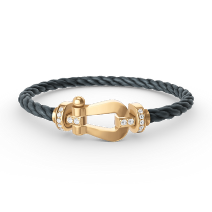 [AW]FORCE LARGE HORSESHOE HALF DIAMOND BRACELET - GOLD