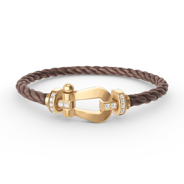 [AW]FORCE LARGE HORSESHOE HALF DIAMOND BRACELET - GOLD