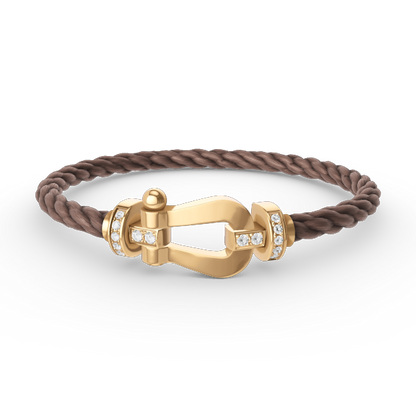 [AW]FORCE LARGE HORSESHOE HALF DIAMOND BRACELET - GOLD