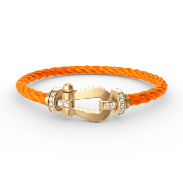 [AW]FORCE LARGE HORSESHOE HALF DIAMOND BRACELET - GOLD