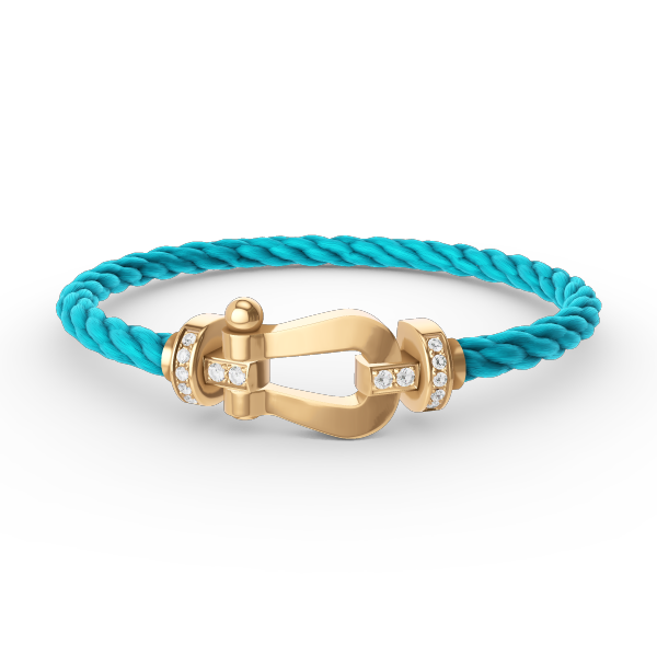 [AW]FORCE LARGE HORSESHOE HALF DIAMOND BRACELET - GOLD