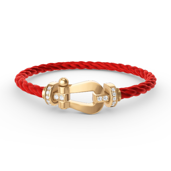 [AW]FORCE LARGE HORSESHOE HALF DIAMOND BRACELET - GOLD