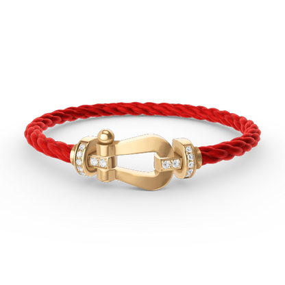 [AW]FORCE LARGE HORSESHOE HALF DIAMOND BRACELET - GOLD