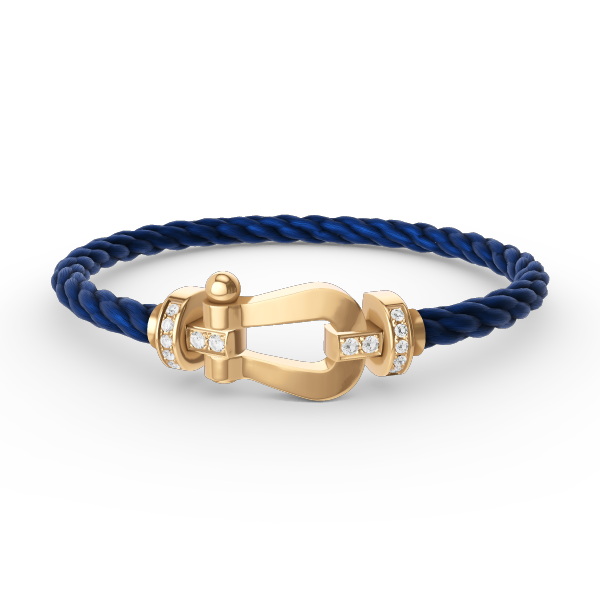 [AW]FORCE LARGE HORSESHOE HALF DIAMOND BRACELET - GOLD