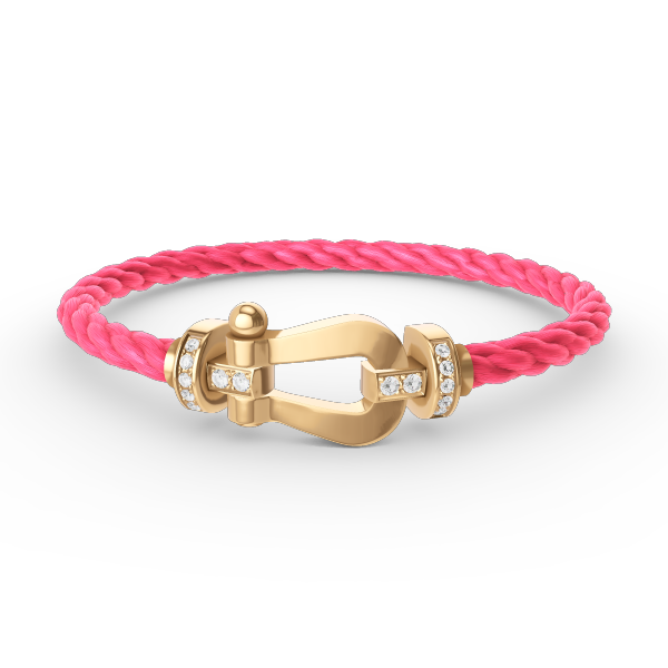 [AW]FORCE LARGE HORSESHOE HALF DIAMOND BRACELET - GOLD