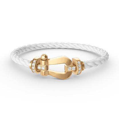 [AW]FORCE LARGE HORSESHOE HALF DIAMOND BRACELET - GOLD