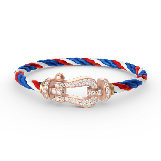 [AW]FORCE LARGE HORSESHOE FULL DIAMOND BRACELET - ROSE GOLD