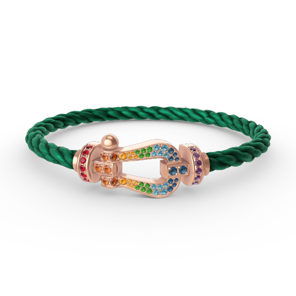 [AW]FORCE LARGE HORSESHOE COLORED DIAMOND BRACELET - ROSE GOLD