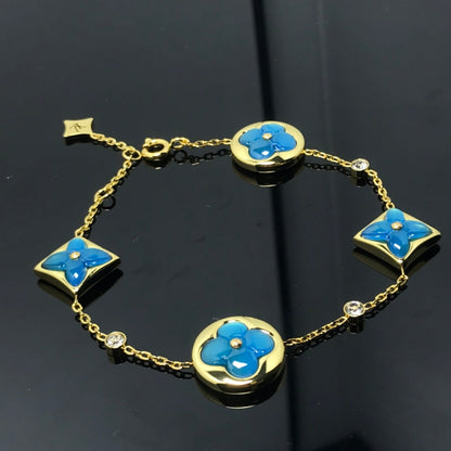 [AW]STAR AND SUN 4 MOTIF BLUE BRACELET
