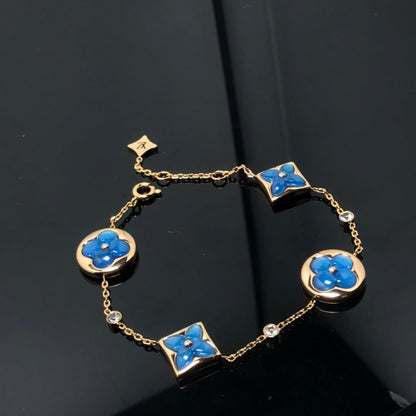 [AW]STAR AND SUN 4 MOTIF BLUE BRACELET