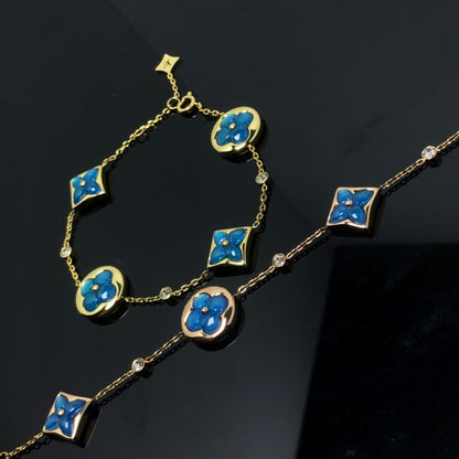 [AW]STAR AND SUN 4 MOTIF BLUE BRACELET