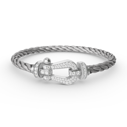 [AW]FORCE LARGE HORSESHOE FULL DIAMOND BRACELET - WHITE GOLD