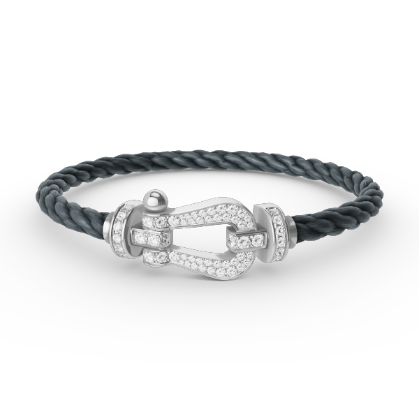 [AW]FORCE LARGE HORSESHOE FULL DIAMOND BRACELET - WHITE GOLD