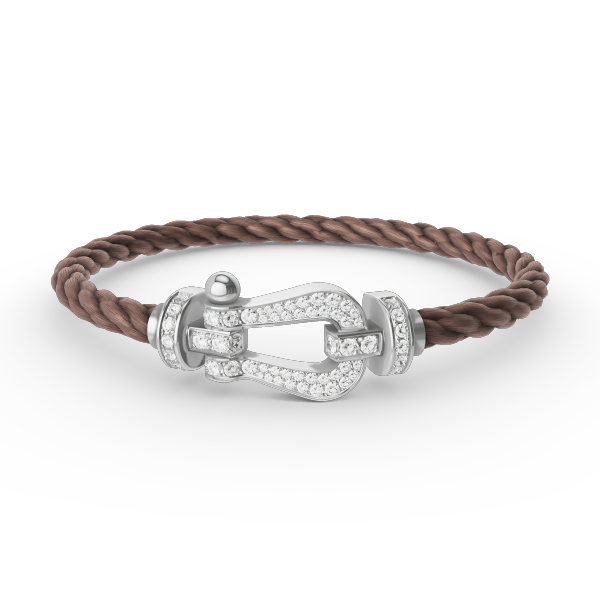 [AW]FORCE LARGE HORSESHOE FULL DIAMOND BRACELET - WHITE GOLD