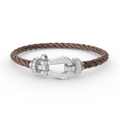 [AW]FORCE LARGE HORSESHOE FULL DIAMOND BRACELET - WHITE GOLD