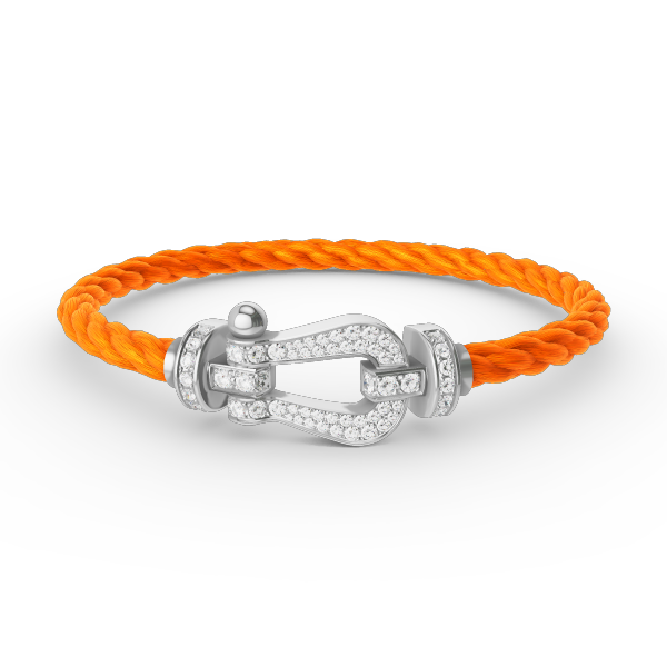 [AW]FORCE LARGE HORSESHOE FULL DIAMOND BRACELET - WHITE GOLD