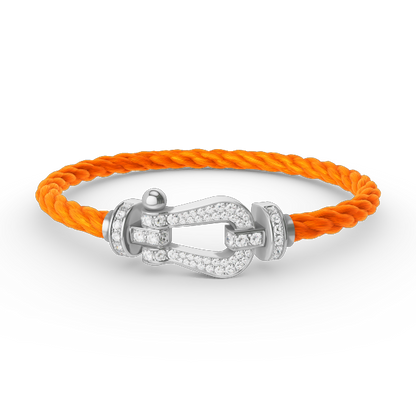 [AW]FORCE LARGE HORSESHOE FULL DIAMOND BRACELET - WHITE GOLD