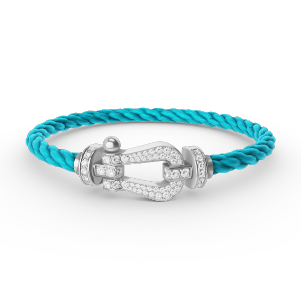 [AW]FORCE LARGE HORSESHOE FULL DIAMOND BRACELET - WHITE GOLD
