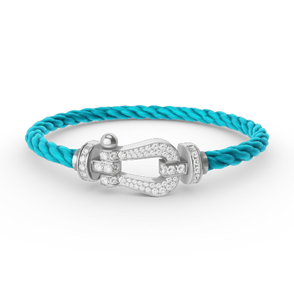 [AW]FORCE LARGE HORSESHOE FULL DIAMOND BRACELET - WHITE GOLD
