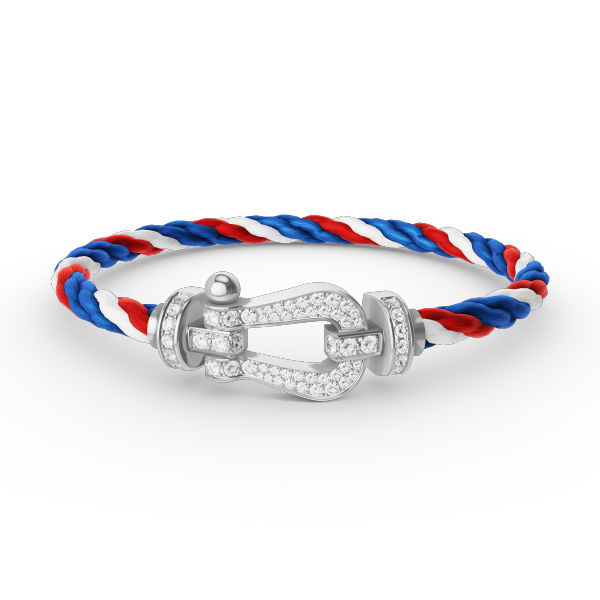 [AW]FORCE LARGE HORSESHOE FULL DIAMOND BRACELET - WHITE GOLD