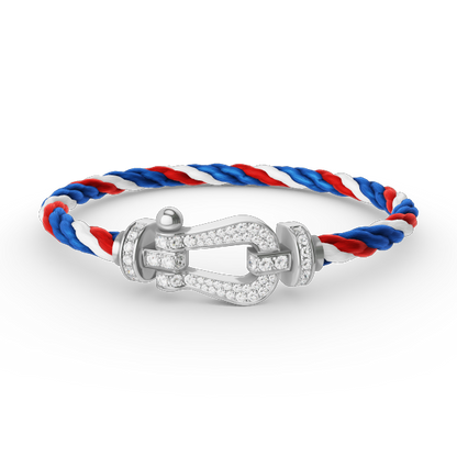 [AW]FORCE LARGE HORSESHOE FULL DIAMOND BRACELET - WHITE GOLD