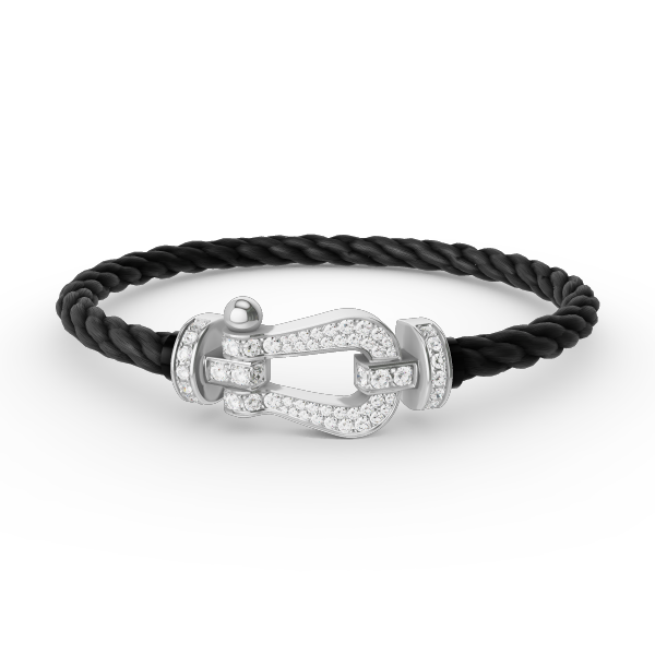 [AW]FORCE LARGE HORSESHOE FULL DIAMOND BRACELET - WHITE GOLD