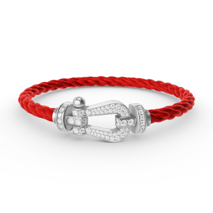 [AW]FORCE LARGE HORSESHOE FULL DIAMOND BRACELET - WHITE GOLD