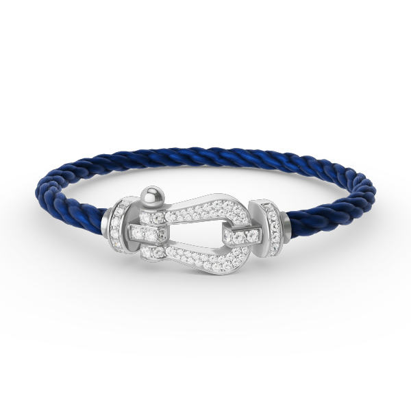 [AW]FORCE LARGE HORSESHOE FULL DIAMOND BRACELET - WHITE GOLD