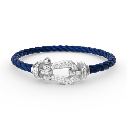 [AW]FORCE LARGE HORSESHOE FULL DIAMOND BRACELET - WHITE GOLD
